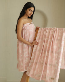 Bamboo jacquard body wrap | Blossom Pink