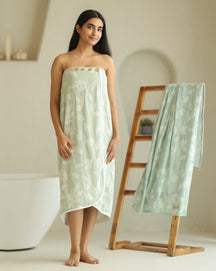 Bamboo jacquard body wrap | Meadow Green