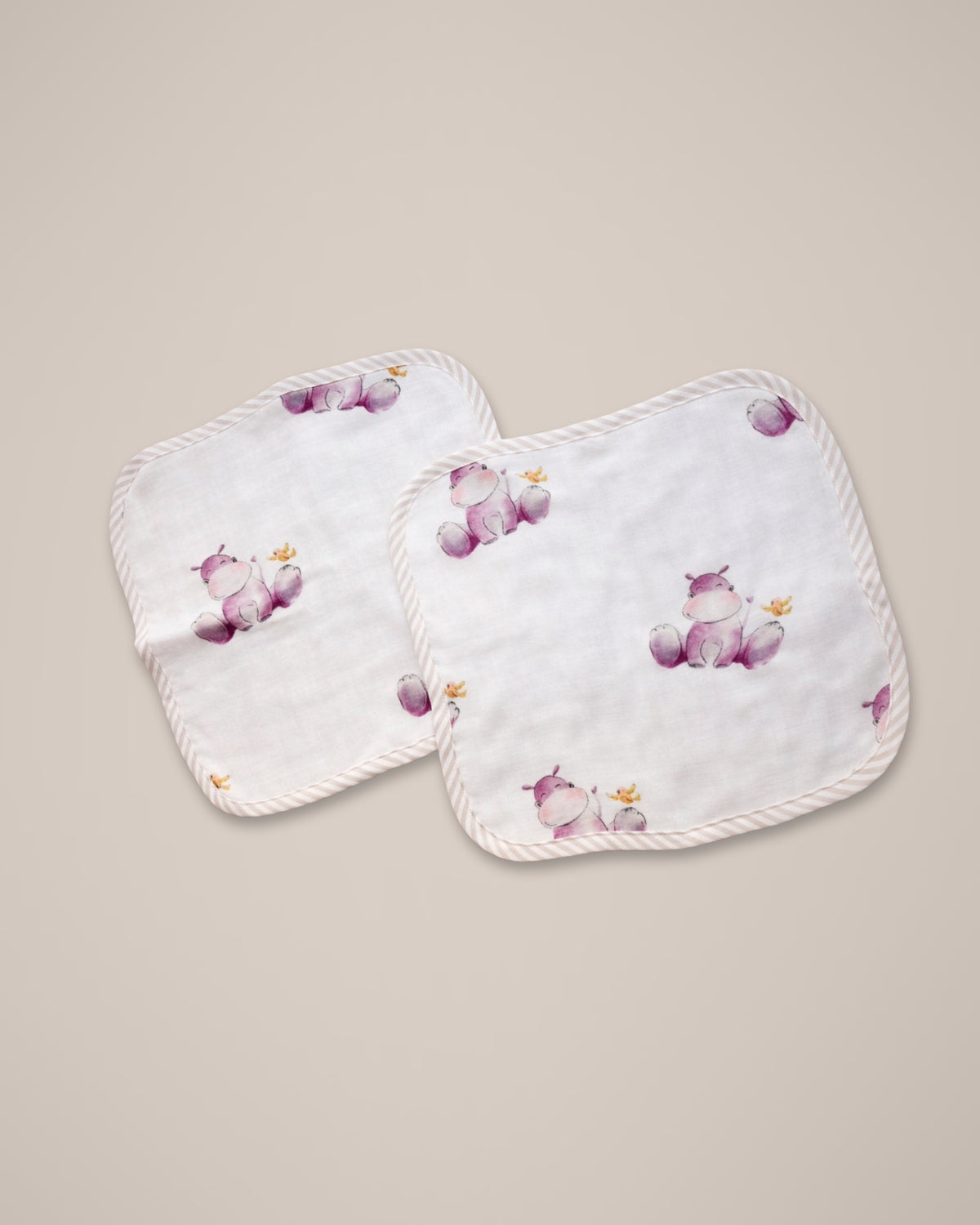 Set of 2 Bamboo washcloths | Hippo