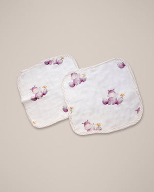 Set of 2 Bamboo washcloths | Hippo