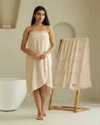 Bamboo jacquard body wrap | Sand