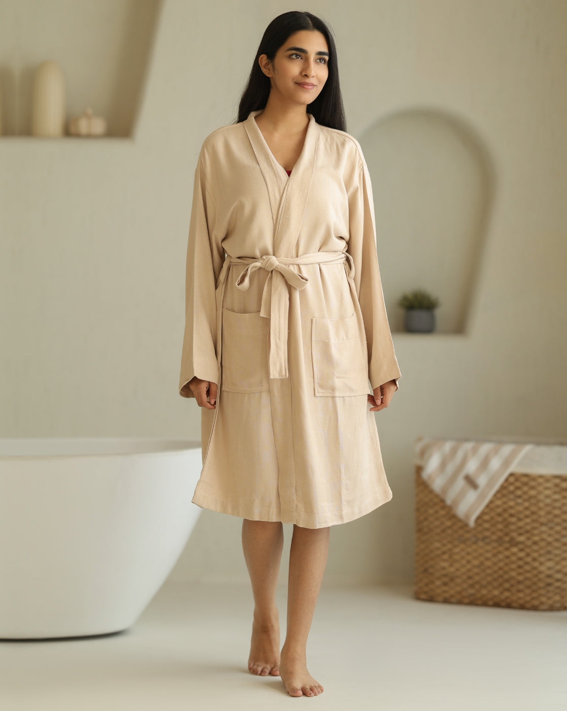 Beige Bamboo Bathrobes