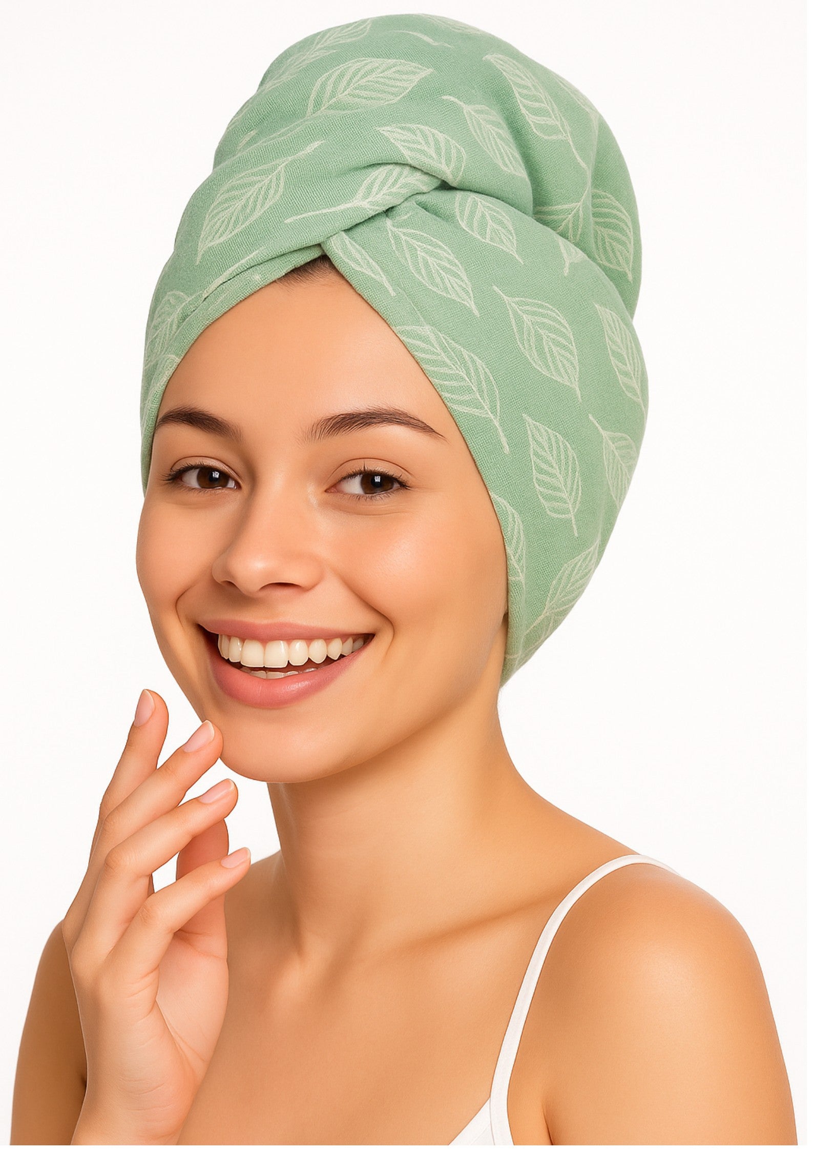 100% Bamboo Hair towel | Meadow Green