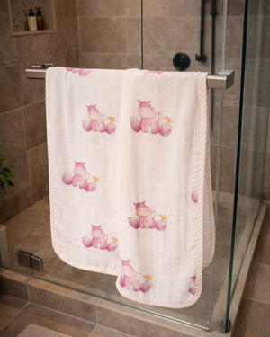 Kids 60x120 cm Bamboo Towel | Hippo