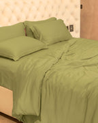 Green Bamboo King Duvet Cover Set