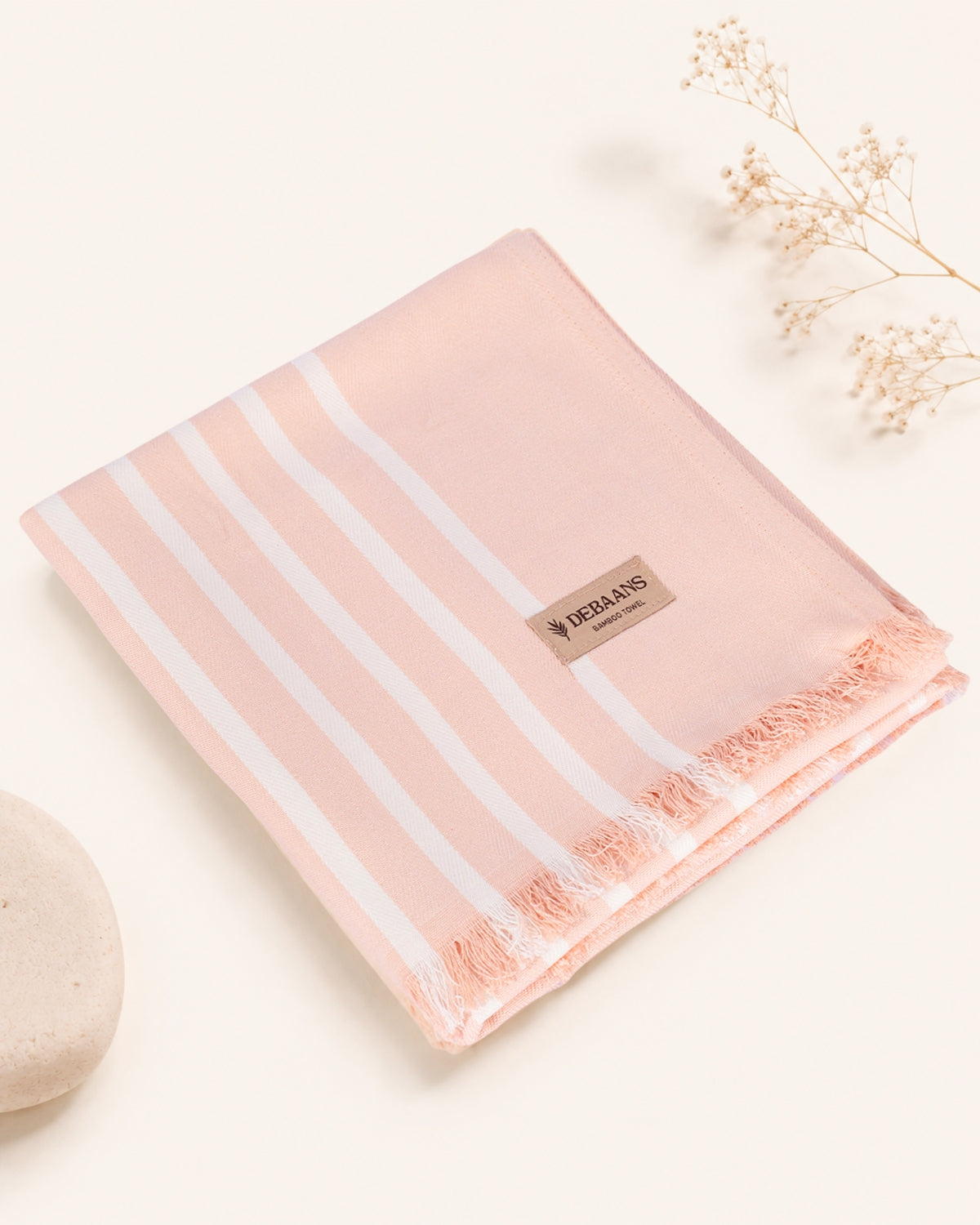 Peach bamboo bath towel