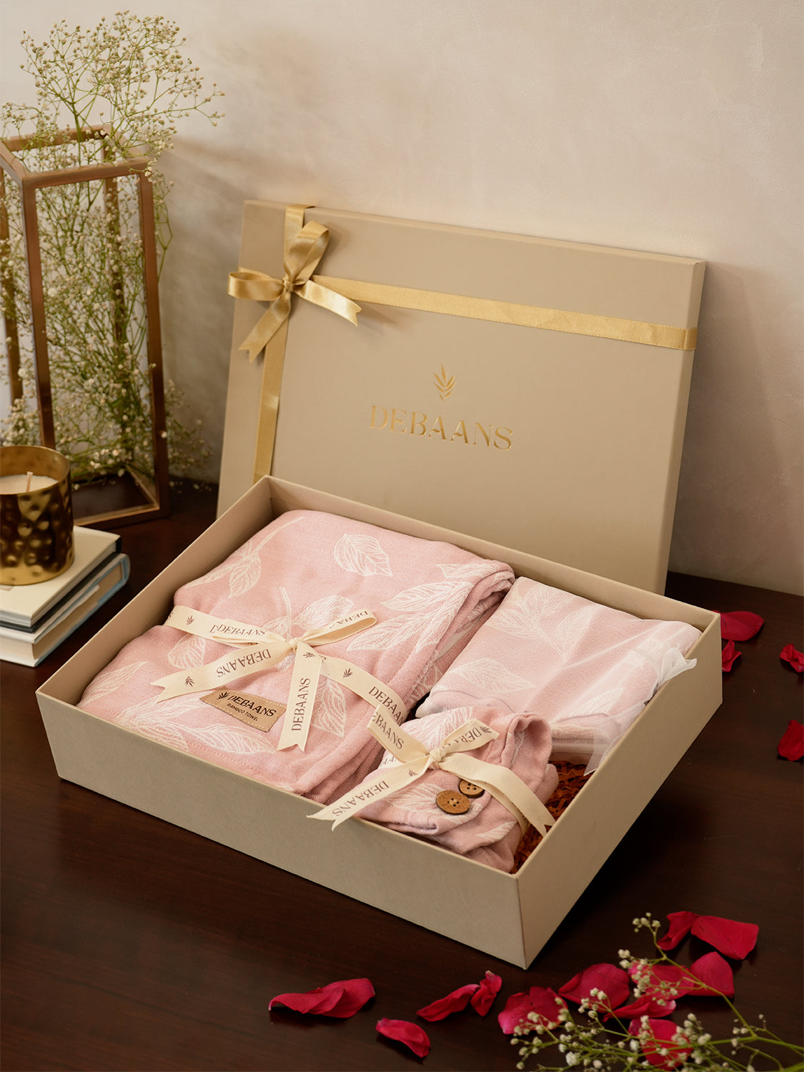 4 pc towel gift set – 1 bath + 2 hand + 1 hair towel