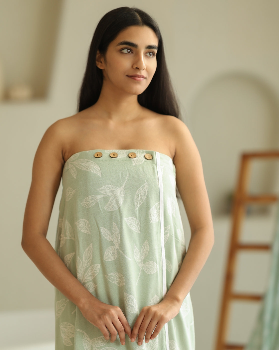 Bamboo jacquard body wrap | Meadow Green