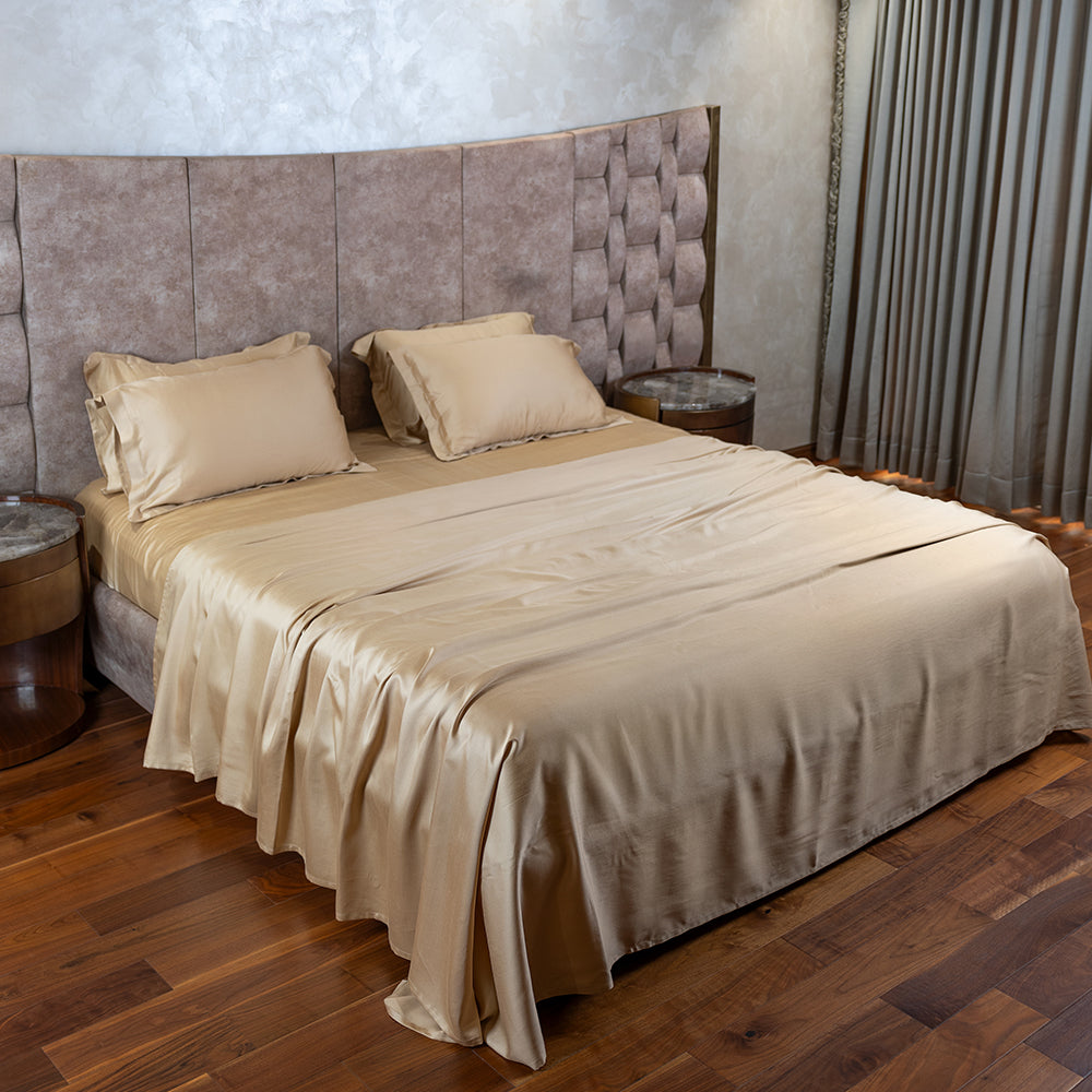Beige bamboo bedsheet set