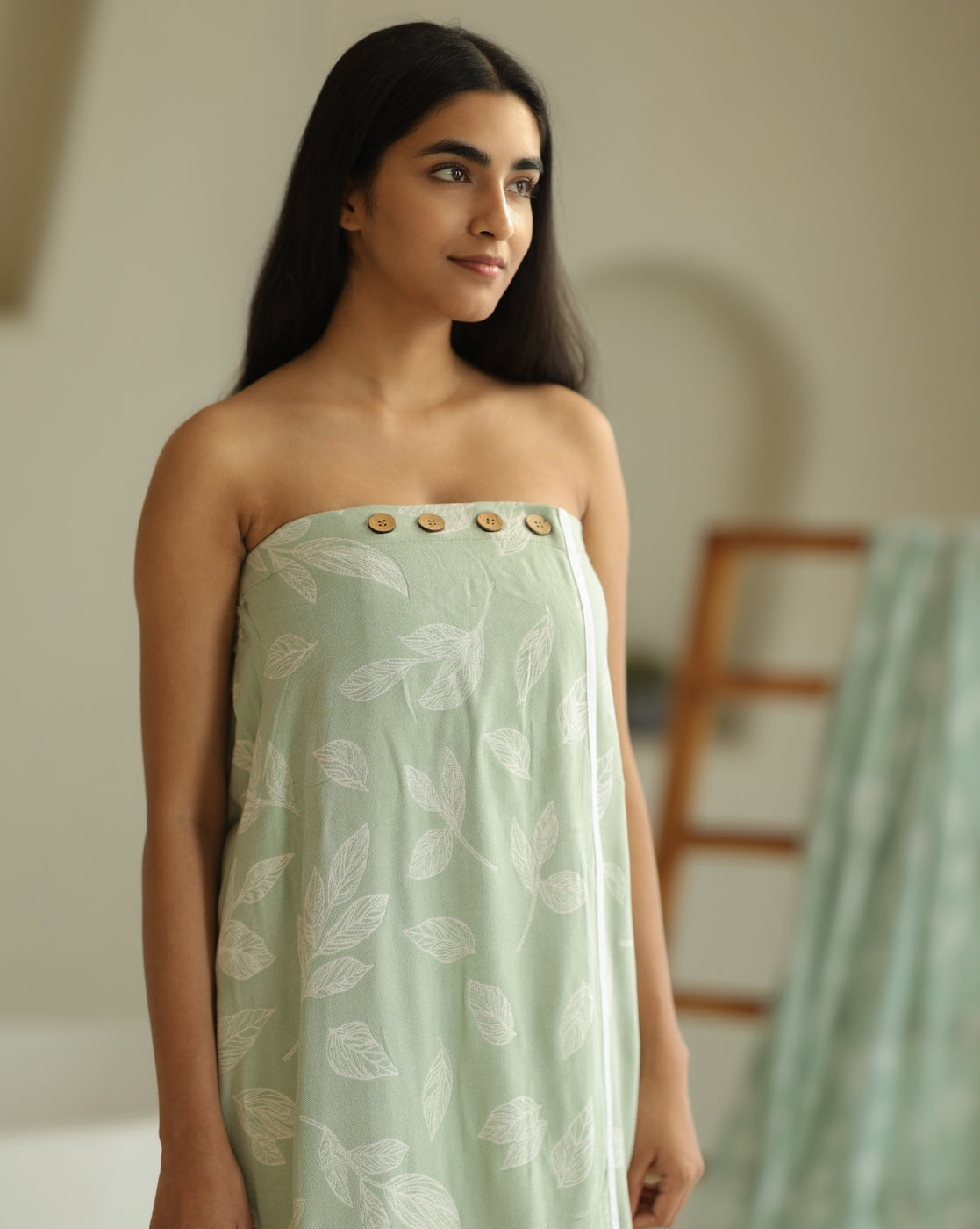 Bamboo jacquard body wrap | Meadow Green