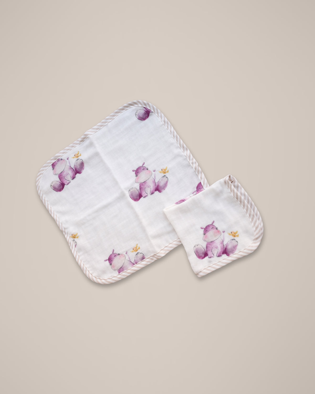 Set of 2 Bamboo washcloths | Hippo