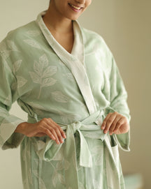 Botanica Jacquard Bamboo Bathrobes | Meadow Green