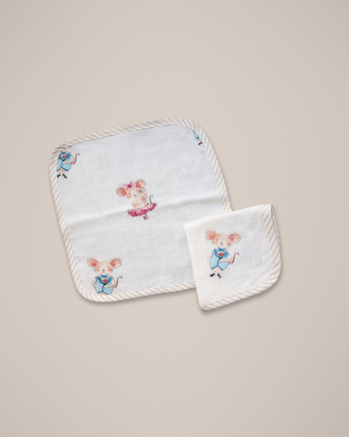 Set of 2 Bamboo washcloths | Mice