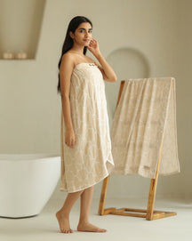 Bamboo jacquard body wrap | Sand