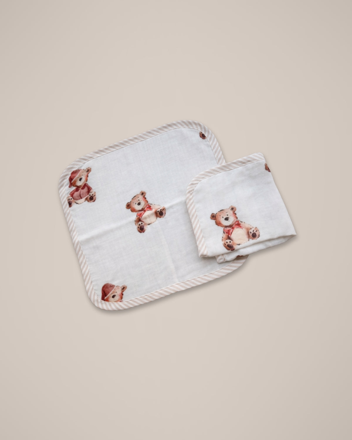 Set of 2 Bamboo washcloths | Teddy