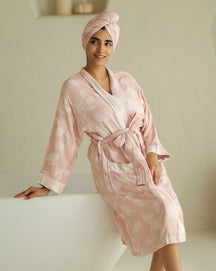 Botanica Jacquard Bamboo Bathrobes | Blossom Pink