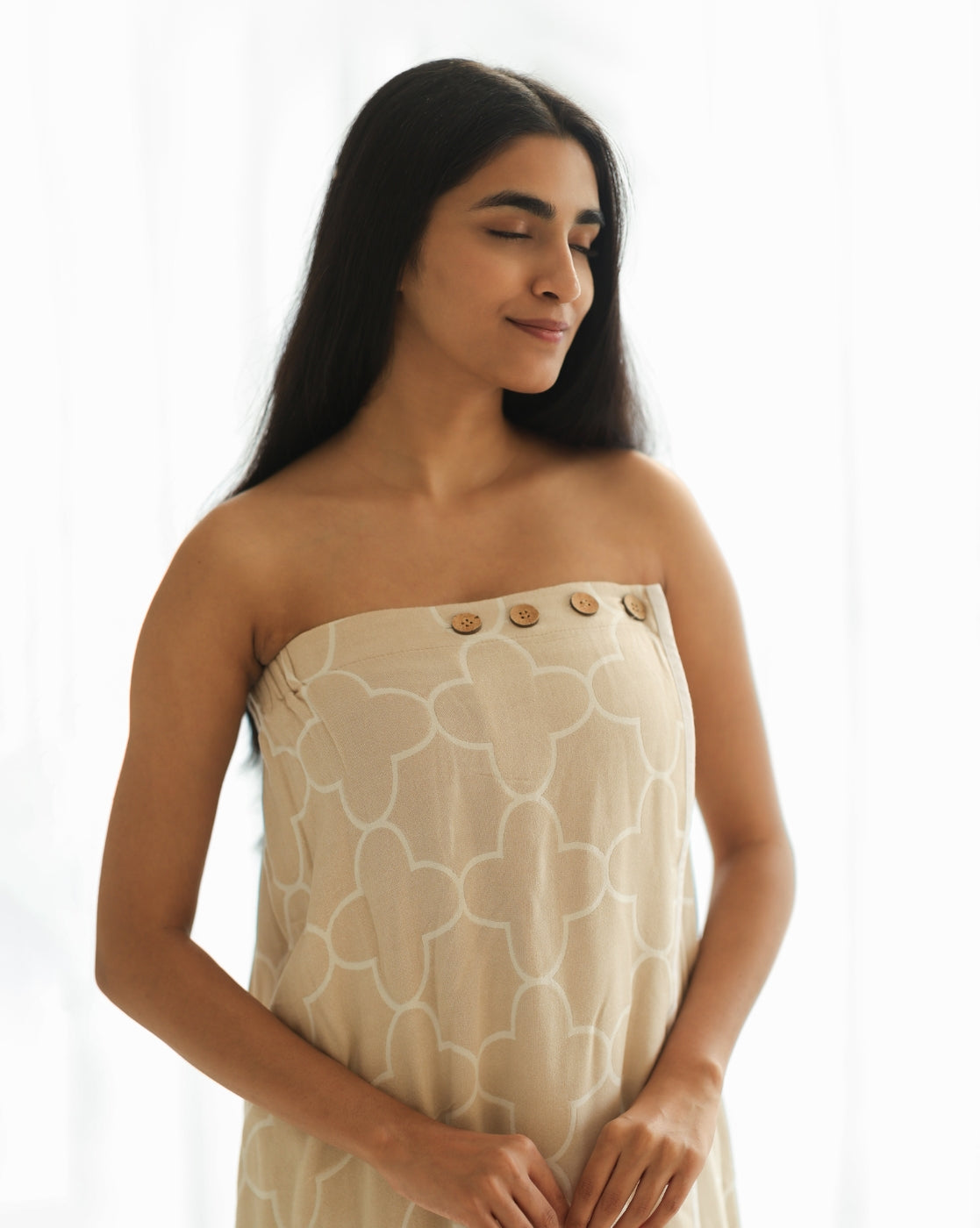 Bamboo jacquard body wrap | Sand