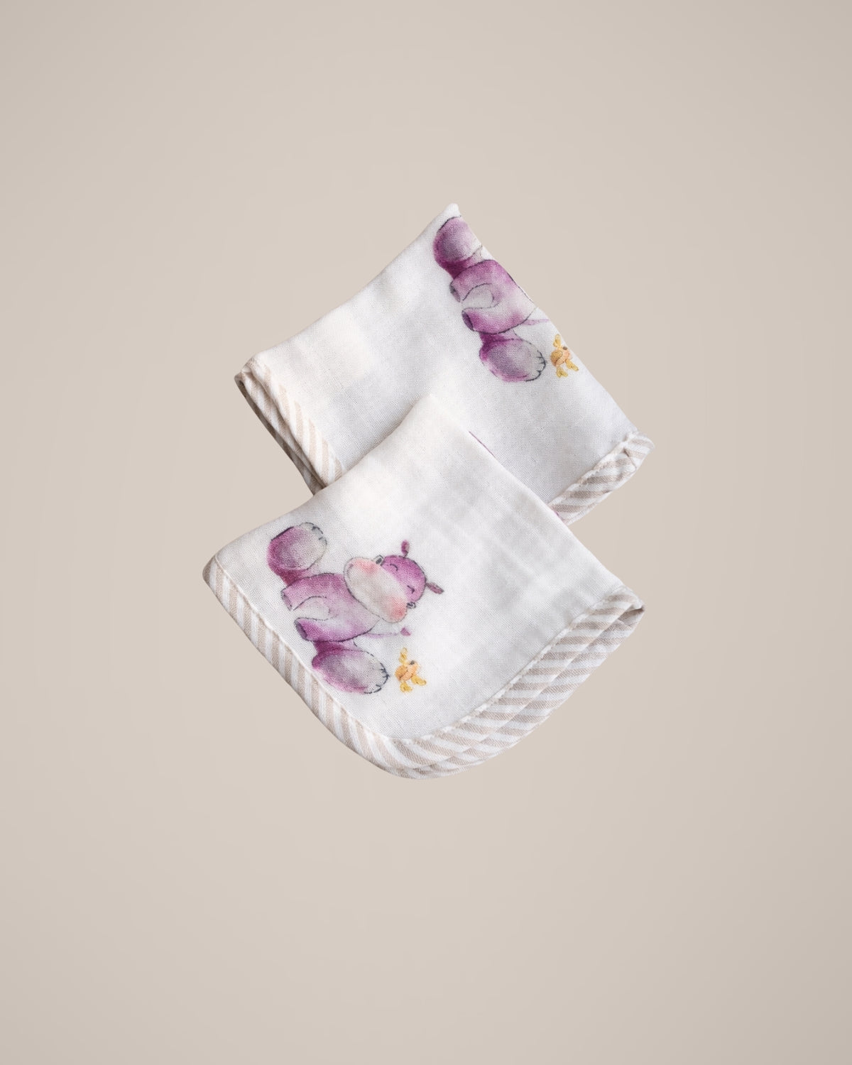 Set of 2 Bamboo washcloths | Hippo