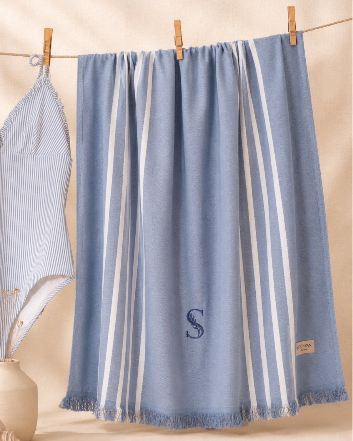 Powder Blue bamboo bath towel