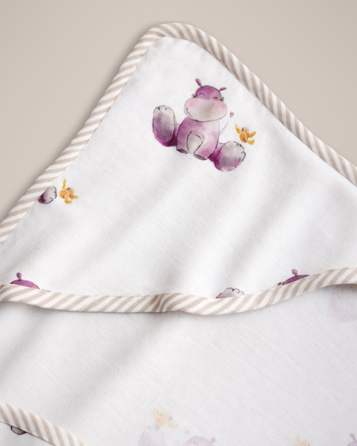 Hooded 80x80 cm Bamboo Towel | Hippo