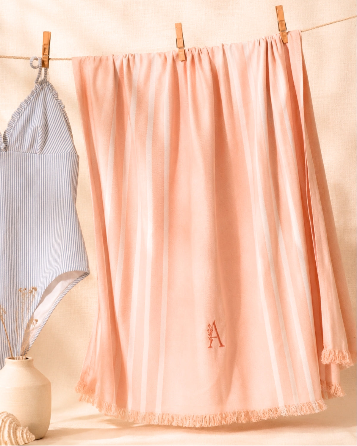 Peach bamboo bath towel