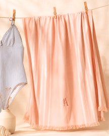 Peach bamboo bath towel