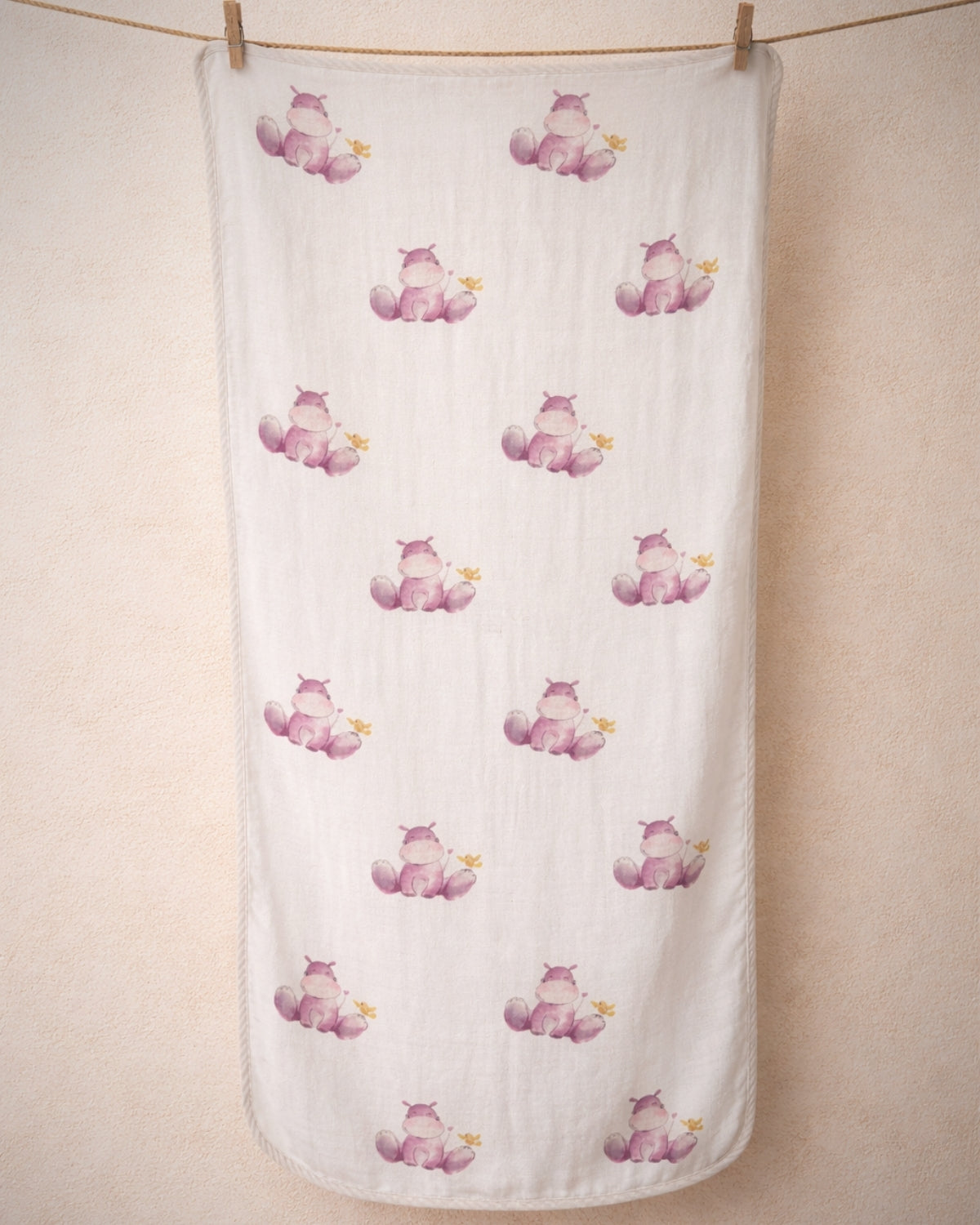 Kids 60x120 cm Bamboo Towel | Hippo