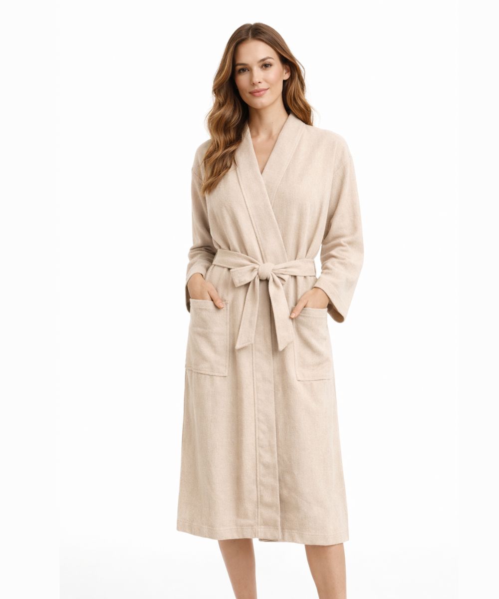 Beige Bamboo Bathrobes