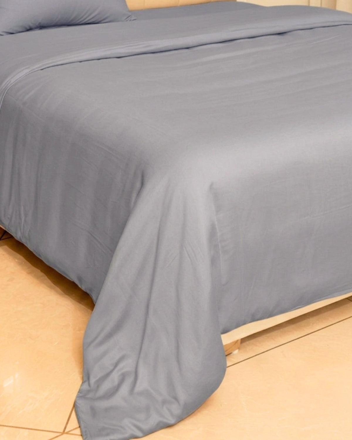 Grey Bamboo King Duvet Cover Set