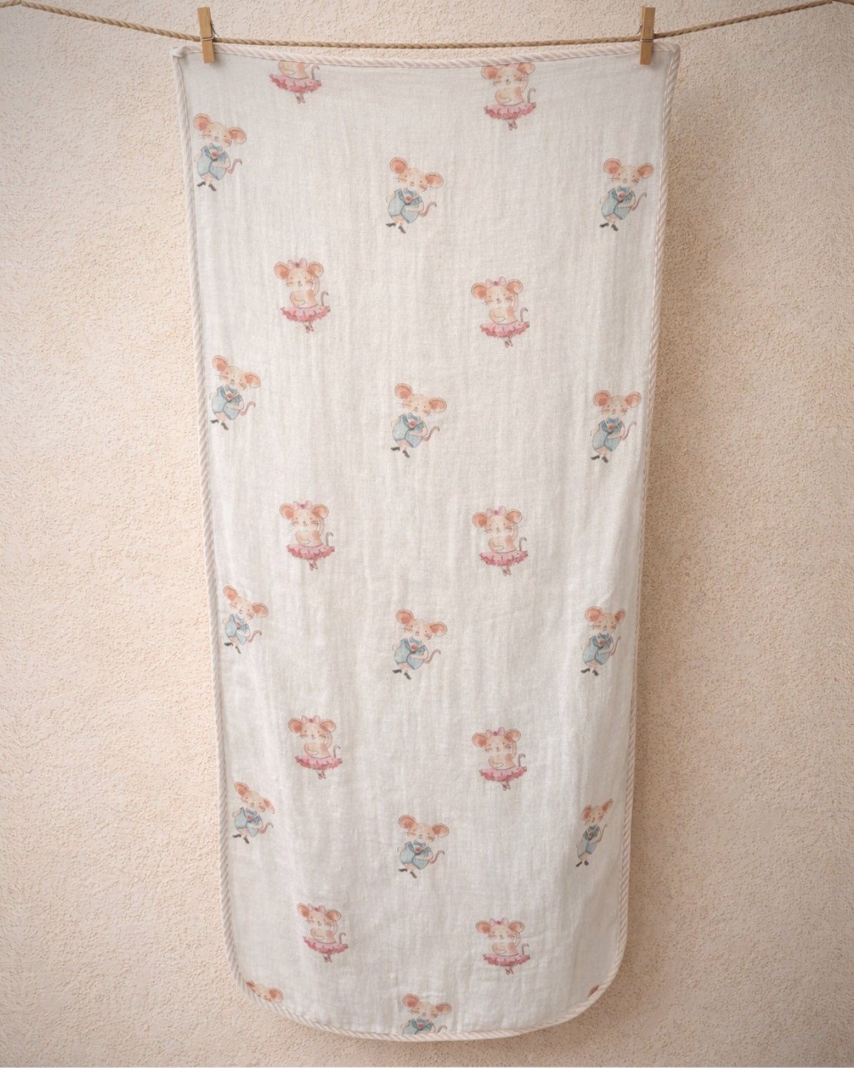 Kids 60x120 cm Bamboo Towel | Mice