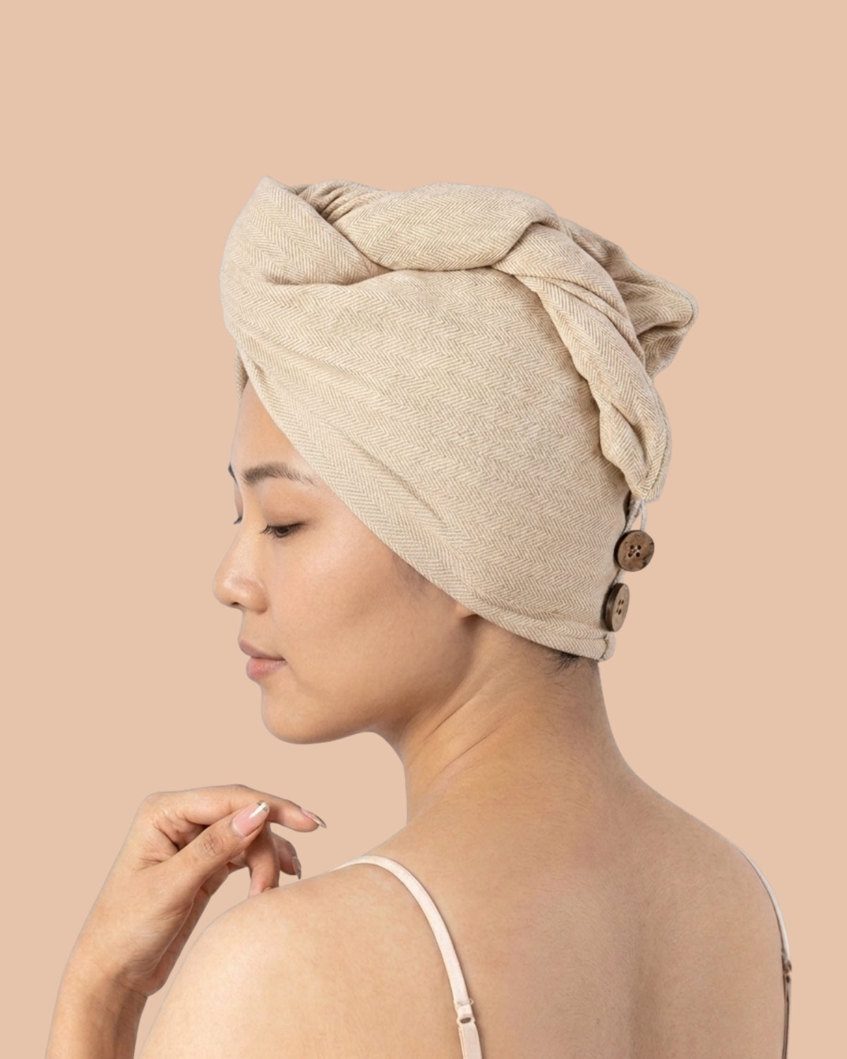 100% Bamboo Hair towel | Beige