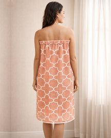 Bamboo jacquard body wrap | Rust Bathrobe