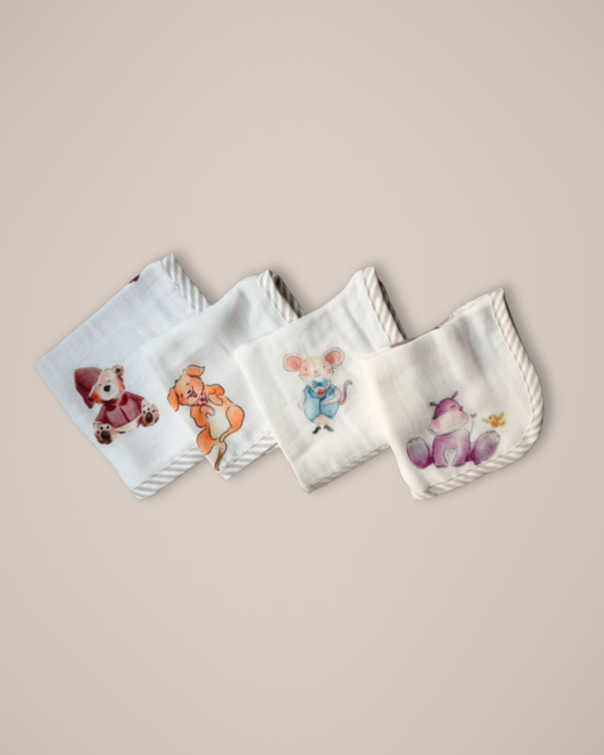 Set of 2 Bamboo washcloths | Mice