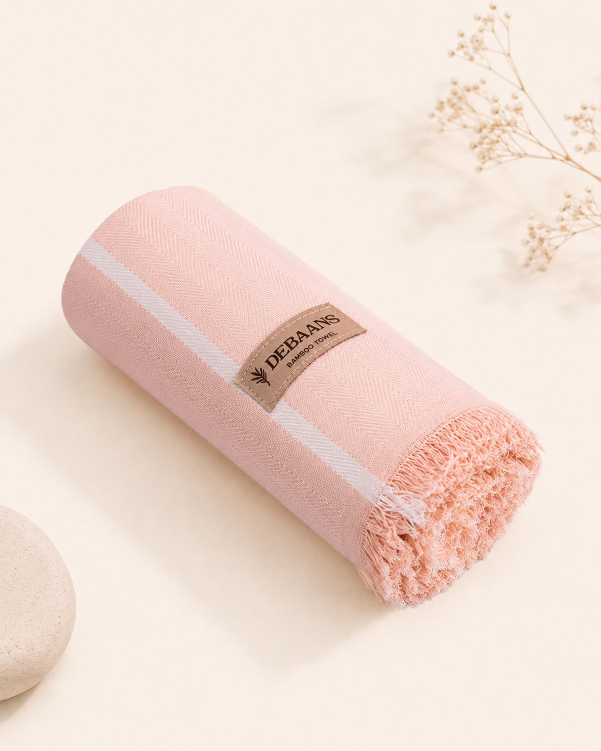 Peach bamboo bath towel