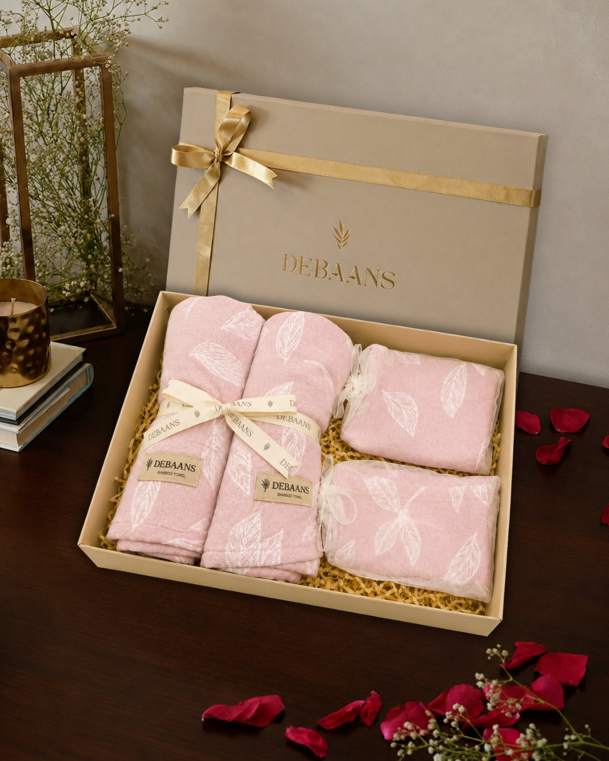 4 pc jacquard towel gift set‚ 2 bath + 2 hand