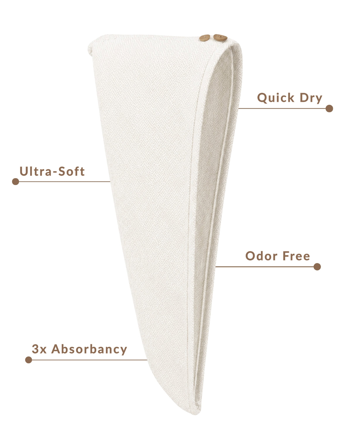 100% Bamboo Hair towel | Ivory