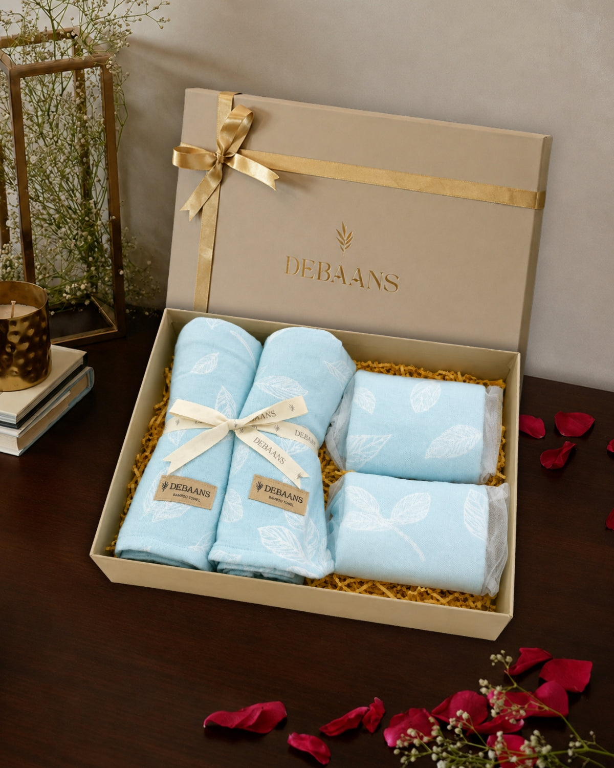 4 pc jacquard towel gift set‚ 2 bath + 2 hand