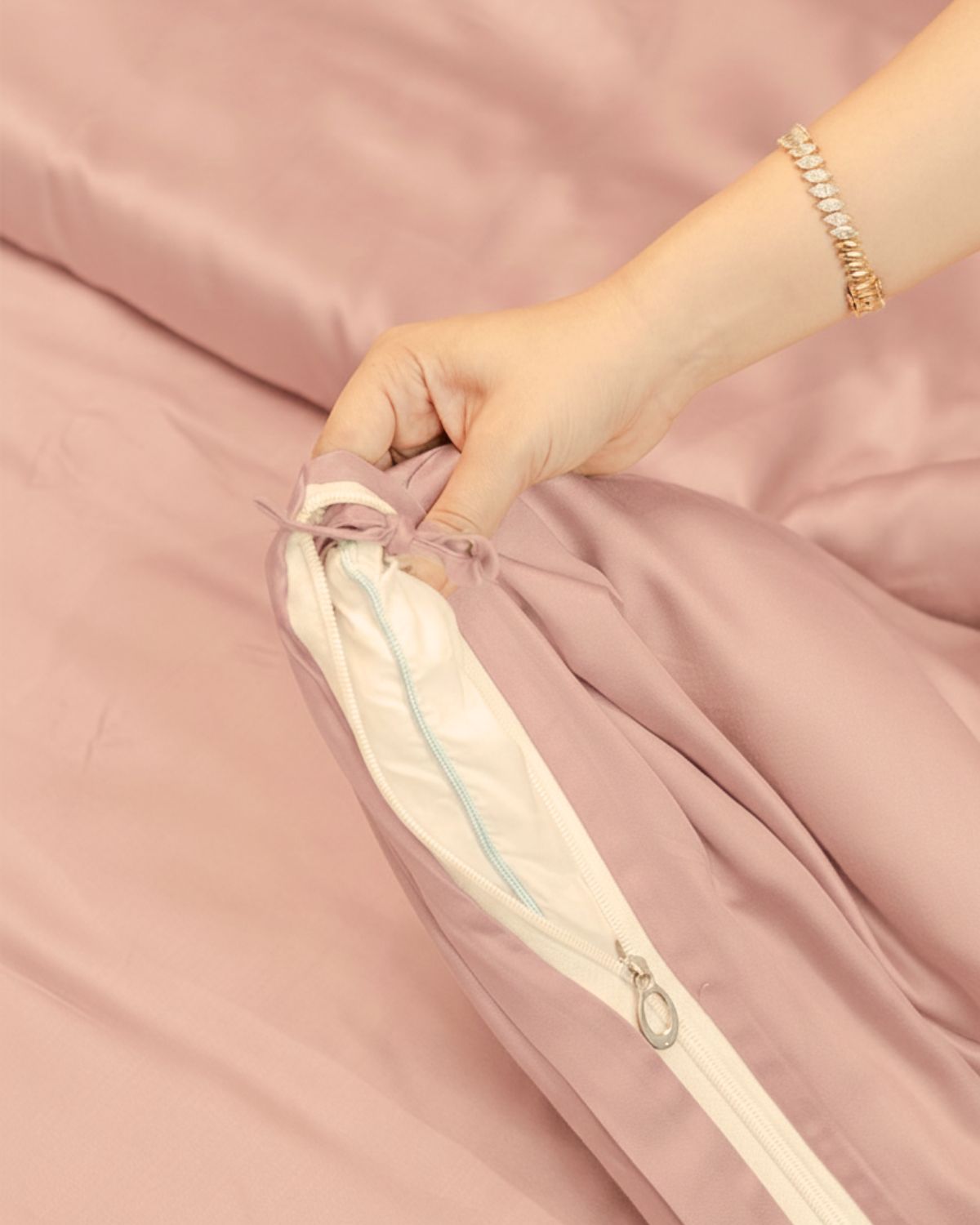 Blush Bamboo King Duvet Cover Set