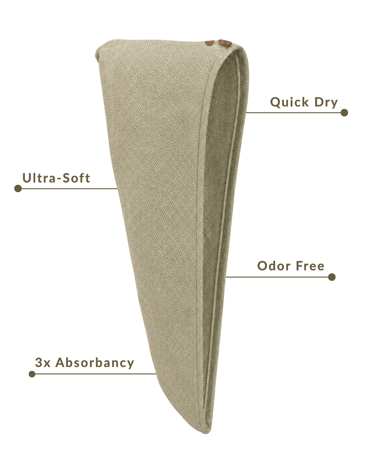 100% Bamboo Hair towel | Olive