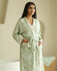 Botanica Jacquard Bamboo Bathrobes | Meadow Green