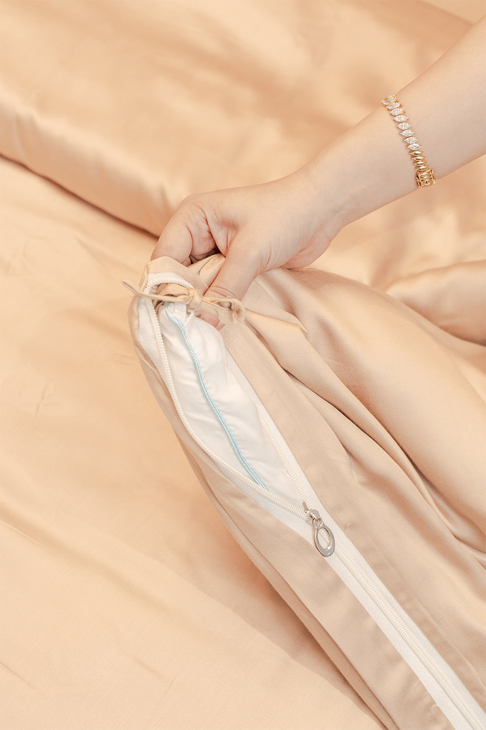 Beige Bamboo King Duvet Cover Set