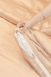 Beige Bamboo King Duvet Cover Set