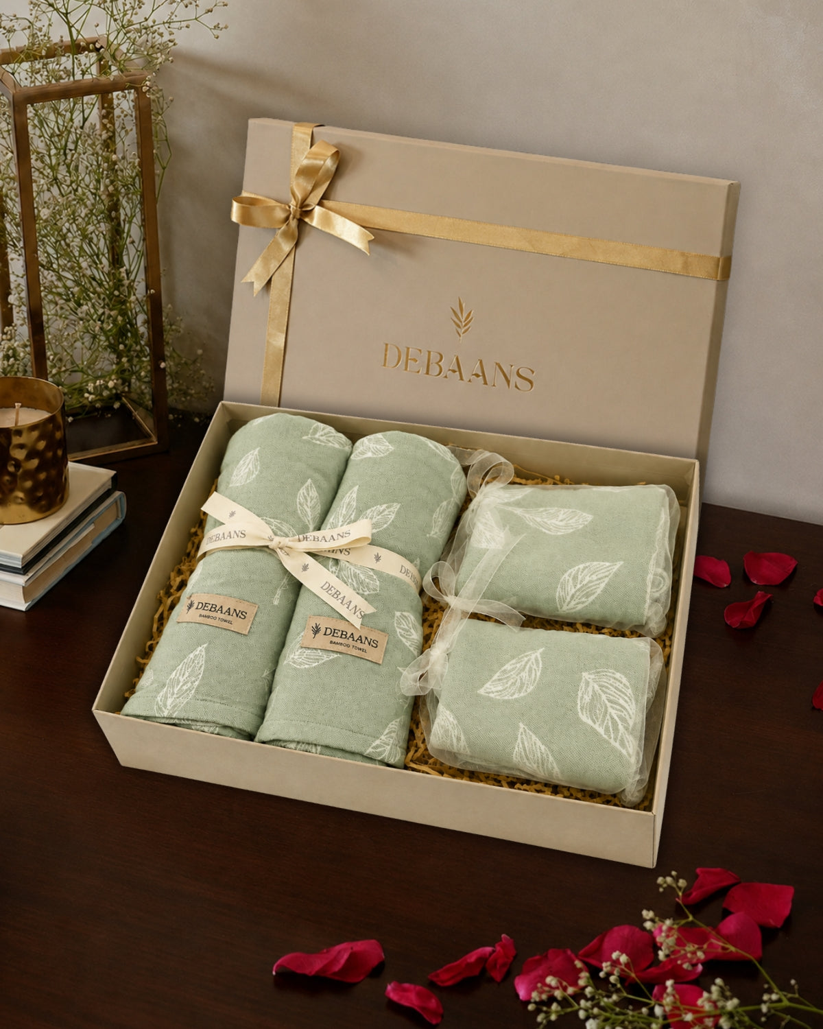 4 pc jacquard towel gift set‚ 2 bath + 2 hand