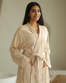 Beige Bamboo Bathrobes