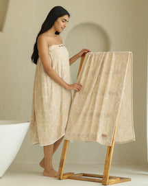Bamboo jacquard body wrap | Sand