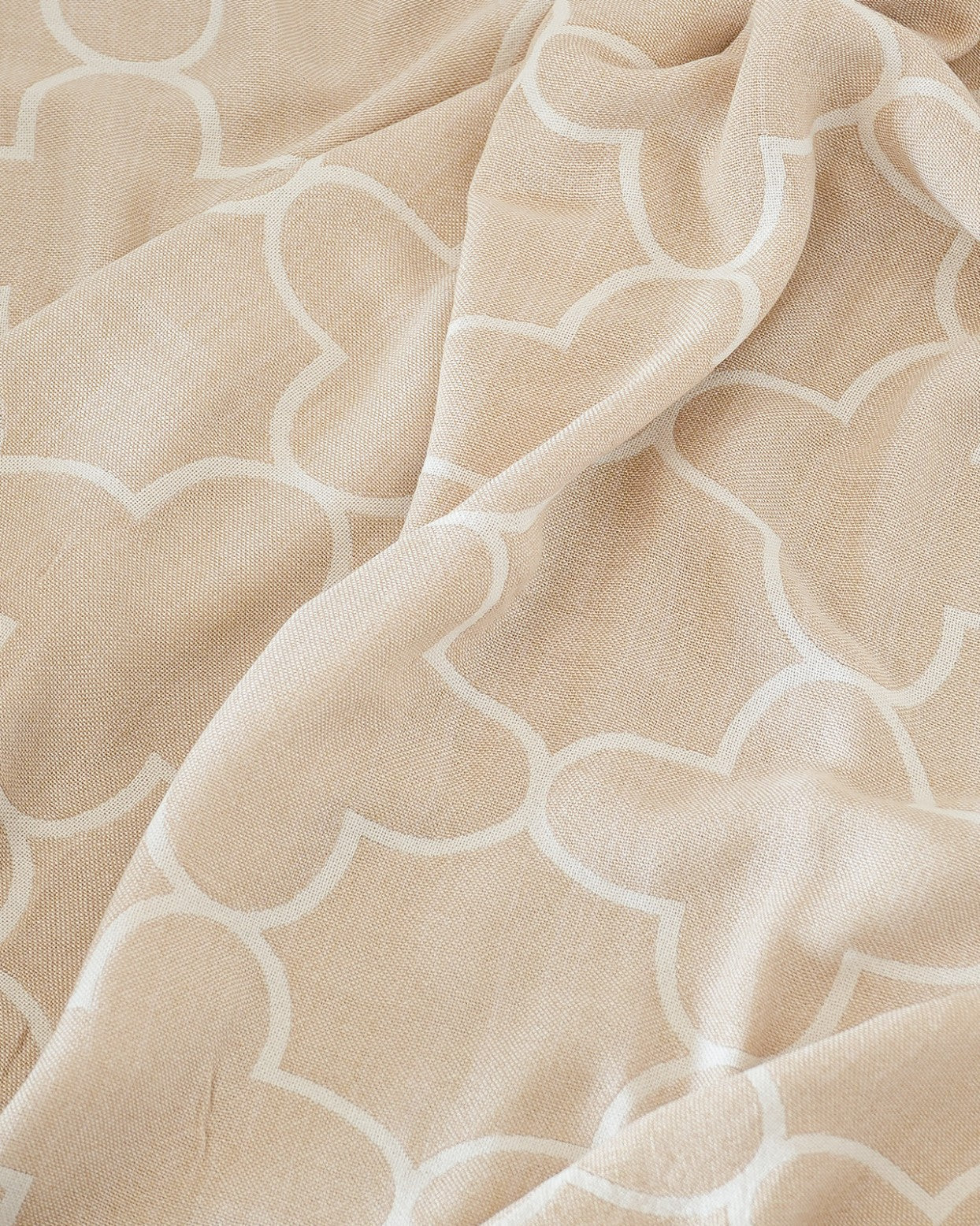 Set of 2 Hand Towels + 1 Bath Towel | Quatrefoil Jacquard | Sand