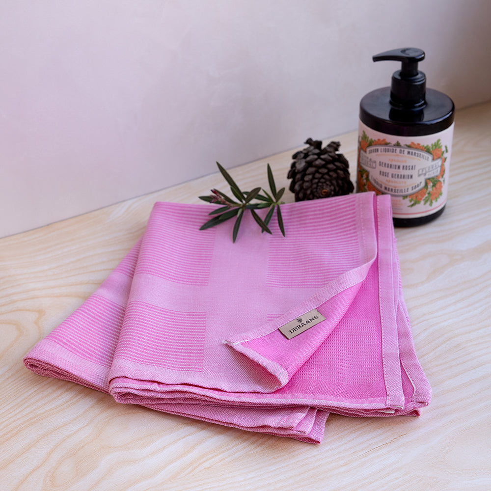 Pink bamboo set of 2 hand towels