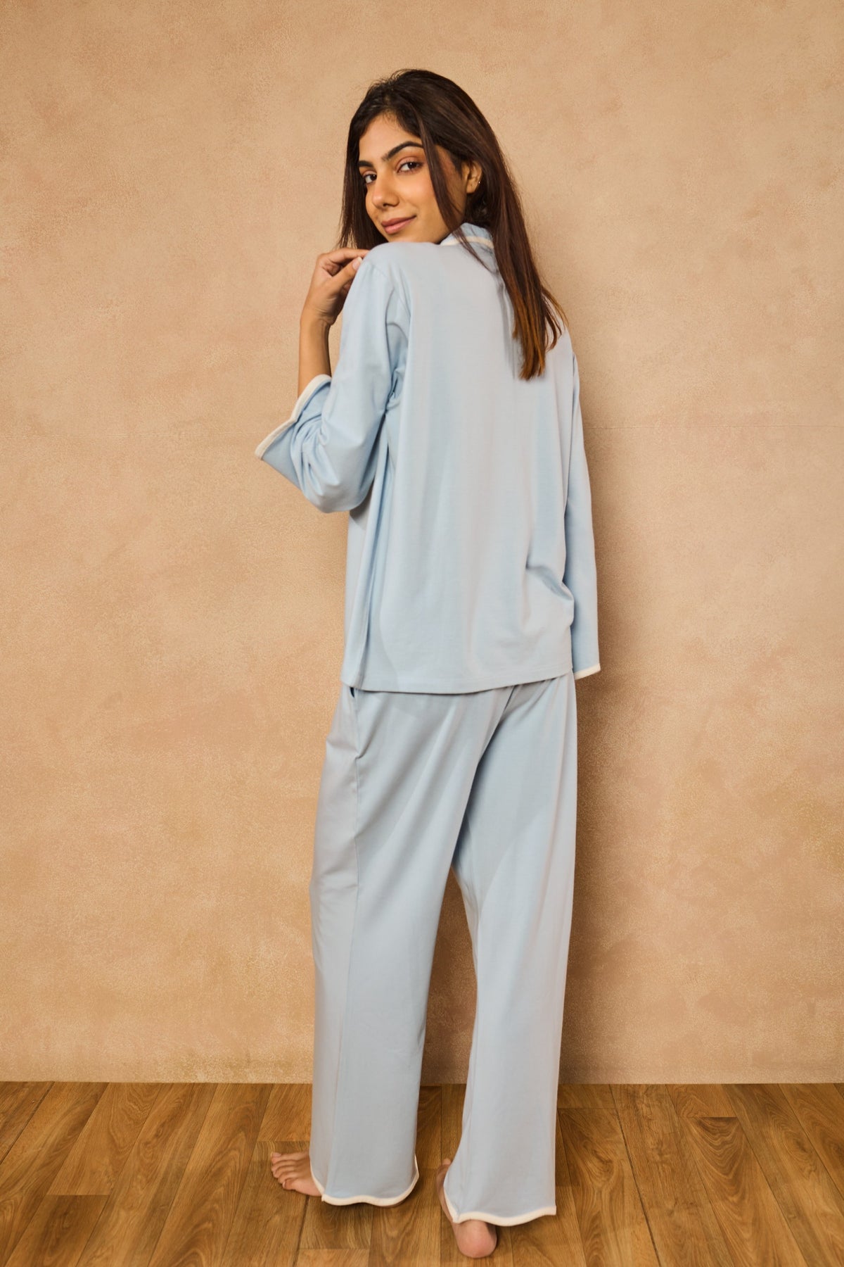 Anna Ocean Waves PJ Set - Sky Blue