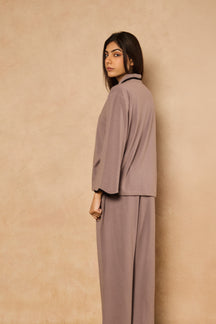 Anna Ocean Waves PJ Set - Steel Gray