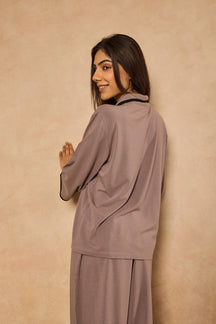 Anna Ocean Waves PJ Set - Steel Gray